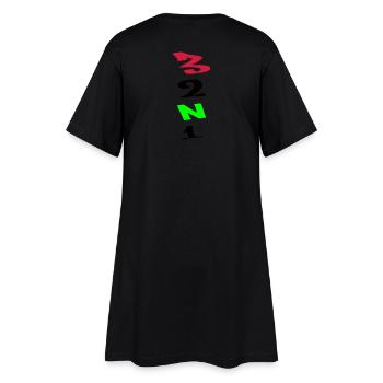 3 Gänge Gears Graffiti V-Form - Frauen T-Shirt-Kleid - Schwarz - Hinten