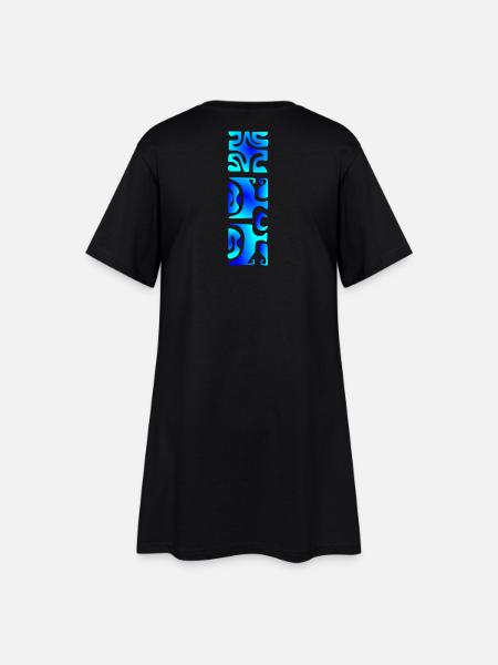 MANA - BLUE LAGOON - Frauen T-Shirt-Kleid - Schwarz