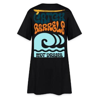 Catch Barrels Not Drama Surf Art - Robe T-shirt Femme - noir - Dos