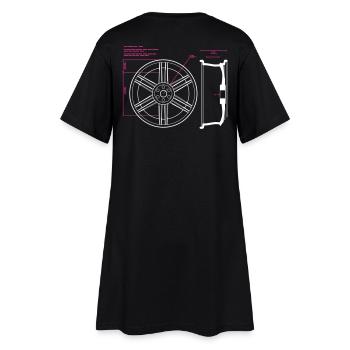Alufelge Race - Frauen T-Shirt-Kleid - Schwarz - Hinten