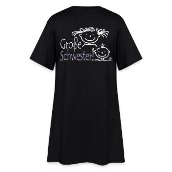 Grosse Schwester - Frauen T-Shirt-Kleid - Schwarz - Hinten