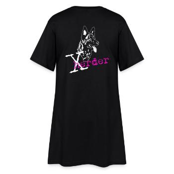 X- Herder pink - Frauen T-Shirt-Kleid - Schwarz - Hinten