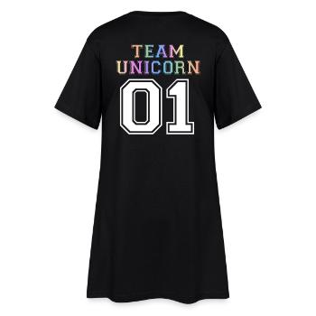 Team Unicorn 01 - white - Frauen T-Shirt-Kleid - Schwarz - Hinten