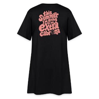 Diesen Sommer... - Frauen T-Shirt-Kleid - Schwarz - Hinten