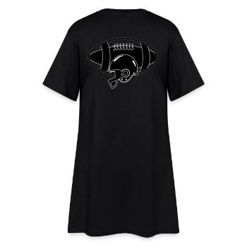 American Football - Frauen T-Shirt-Kleid - Schwarz - Hinten