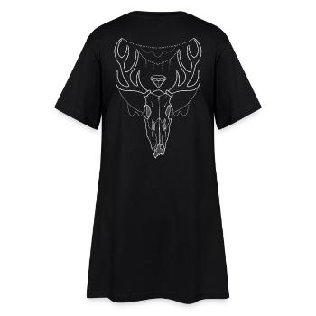 Hirschgeweih Schädel Lineart-Design - Frauen T-Shirt-Kleid - Schwarz - Hinten