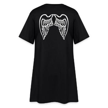 flügel - Frauen T-Shirt-Kleid - Schwarz - Hinten
