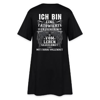 Tätowierte Erzieherin vom Leben gezeichnet - Frauen T-Shirt-Kleid - Schwarz - Hinten
