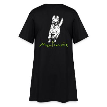 Malinois_auf dunklen Shirts - Frauen T-Shirt-Kleid - Schwarz - Hinten