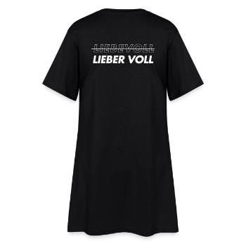 Liebevoll. Lieber voll - Frauen T-Shirt-Kleid - Schwarz - Hinten
