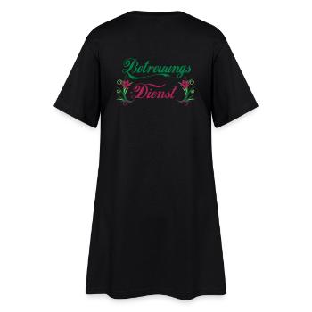 Betreuungs-Dienst Ornament Blume - Frauen T-Shirt-Kleid - Schwarz - Hinten