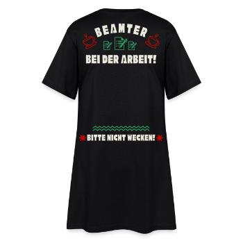 Schlafender Beamter - Frauen T-Shirt-Kleid - Schwarz - Hinten