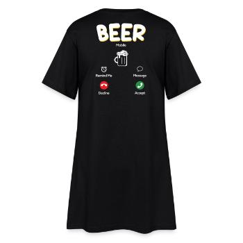 Classic Beer Glass Motif - Women’s T-Shirt Dress - black - Back