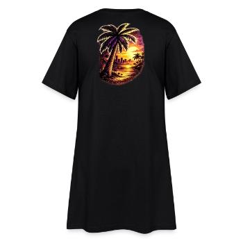 Palm Trees at Neon Sunset Zoopy - Women’s T-Shirt Dress - black - Back
