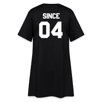 Together since 2004 Paarshirt - Frauen T-Shirt-Kleid - Schwarz - Hinten
