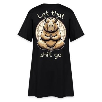 Lâchez cette merde – Méditer Capybara - Robe T-shirt Femme - noir - Dos