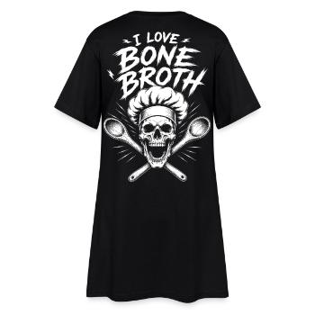 I Love Bone Broth Skull - Frauen T-Shirt-Kleid - Schwarz - Hinten