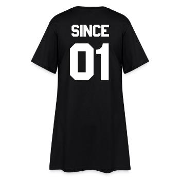 Together since 2001 Paarshirt - Frauen T-Shirt-Kleid - Schwarz - Hinten