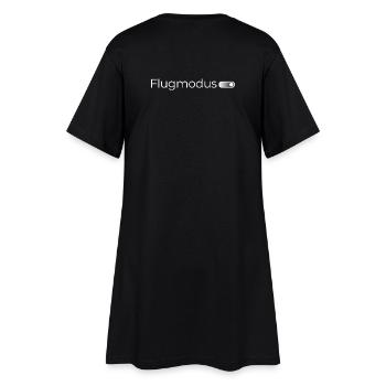 Flugmodus an. – Minimalistisches Design in Weiß - Frauen T-Shirt-Kleid - Schwarz - Hinten