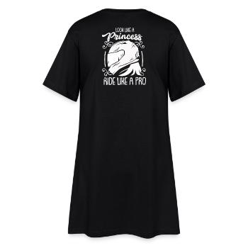 Motorrad Motorradfahrerin Geschenk - Frauen T-Shirt-Kleid - Schwarz - Hinten
