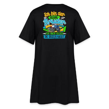 Kleiner Bruder Monstertruck - Frauen T-Shirt-Kleid - Schwarz - Hinten