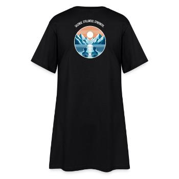 Bain de glace avec un panorama de montagne Régénération Bien-être - Robe T-shirt Femme - noir - Dos
