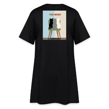 Cats in Chairs: Comfort over Work - Women’s T-Shirt Dress - black - Back