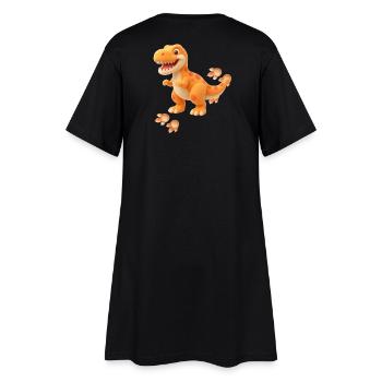 Dinosaure mignon avec des empreintes de pas | Dinos amicaux - Robe T-shirt Femme - noir - Dos