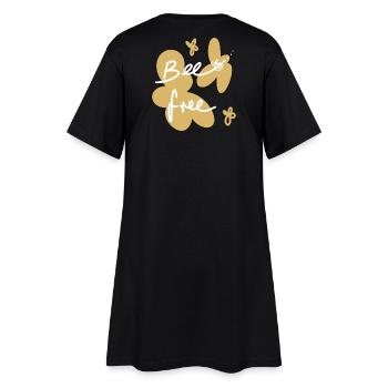 Bee free , Sei frei Biene - Frauen T-Shirt-Kleid - Schwarz - Hinten