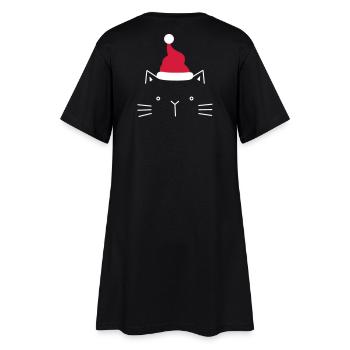 Chat face Père Noël cadeau de Noël - Robe T-shirt Femme - noir - Dos