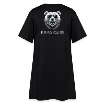 Tête ours cool avec lunettes de soleil. papa ours - Robe T-shirt Femme - noir - Dos