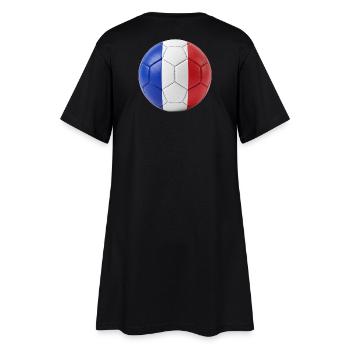 FLAGGE FRANKREICHS AUF EINEM FUSSBALL - Frauen T-Shirt-Kleid - Schwarz - Hinten