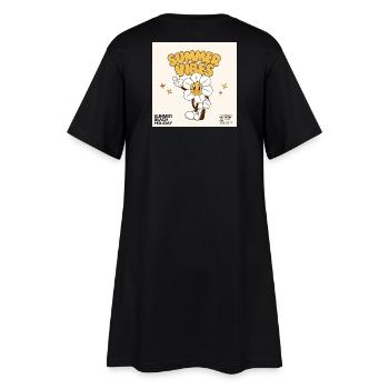 Sommer Vibes Design - Frauen T-Shirt-Kleid - Schwarz - Hinten