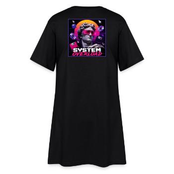 Vaporwave Synthwave Retro System Overload Art - Women’s T-Shirt Dress - black - Back