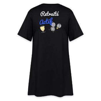 Cadeau humour retraité actif homme ou femme - Robe T-shirt Femme - noir - Dos
