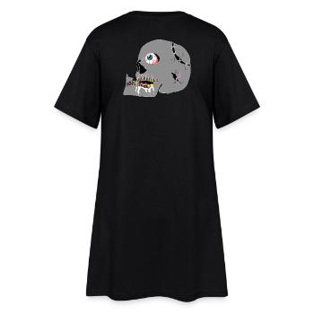 Schädel - Frauen T-Shirt-Kleid - Schwarz - Hinten