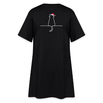 Chat noël cadeau noël chat - Robe T-shirt Femme - noir - Dos