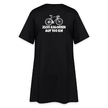 2500 Kalorien auf 100 km Rennrad (Vintage Weiß) - Frauen T-Shirt-Kleid - Schwarz - Hinten