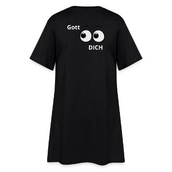 Gott sieht und sucht dich - Frauen T-Shirt-Kleid - Schwarz - Hinten