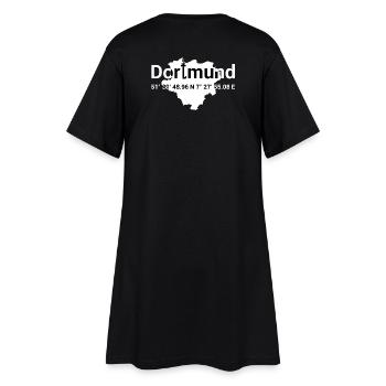 Dortmund Lokal Koordinaten Ruhrpott Ruhrgebiet - Frauen T-Shirt-Kleid - Schwarz - Hinten