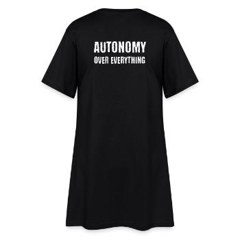 Autonomie über alles Neurodivergente PDA-Geschenk - Frauen T-Shirt-Kleid - Schwarz - Hinten