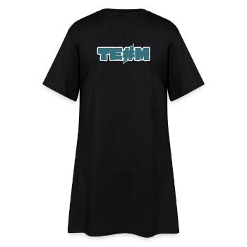 Städtisches Graffiti Kunst Motiv - Frauen T-Shirt-Kleid - Schwarz - Hinten