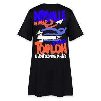Patrouille de France Toulon 15. August - Frauen T-Shirt-Kleid - Schwarz - Hinten