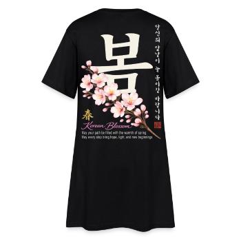 Korean Blossom – Frühling aus Seoul - Frauen T-Shirt-Kleid - Schwarz - Hinten