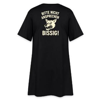 Bitte Nicht Ansprechen - Frauen T-Shirt-Kleid - Schwarz - Hinten