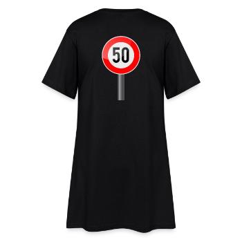 50 Jahre Schild - Frauen T-Shirt-Kleid - Schwarz - Hinten