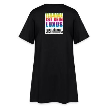 Teilhabe ist kein Luxus keine Kürzungen - Frauen T-Shirt-Kleid - Schwarz - Hinten
