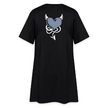 Devil Heart - Frauen T-Shirt-Kleid - Schwarz - Hinten