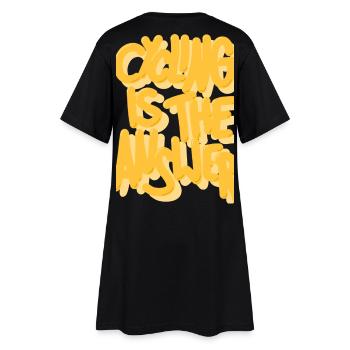 Cycling is the answer yellow - Women’s T-Shirt Dress - black - Back