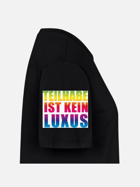 Teilhabe ist kein Luxus - Frauen T-Shirt-Kleid - Schwarz - Rechts